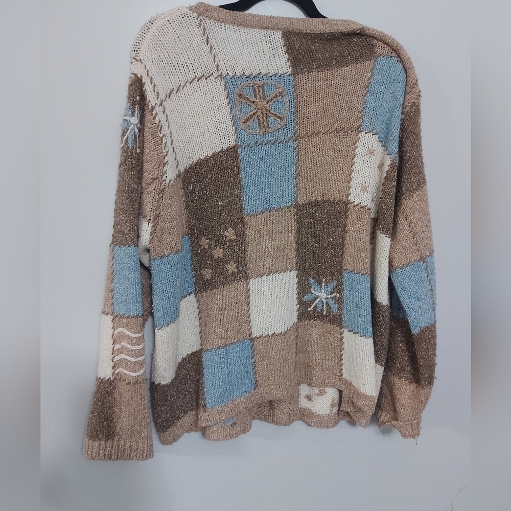 Tradition button up sweater XL  wool blend, Christmas snow - Picture 2 of 4